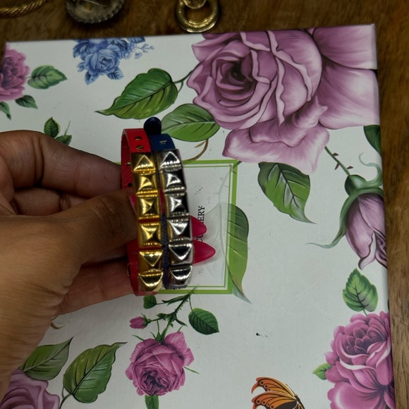 Michael Kors Leather Pyramid Stud B red and blue bundle - Picture 9 of 15